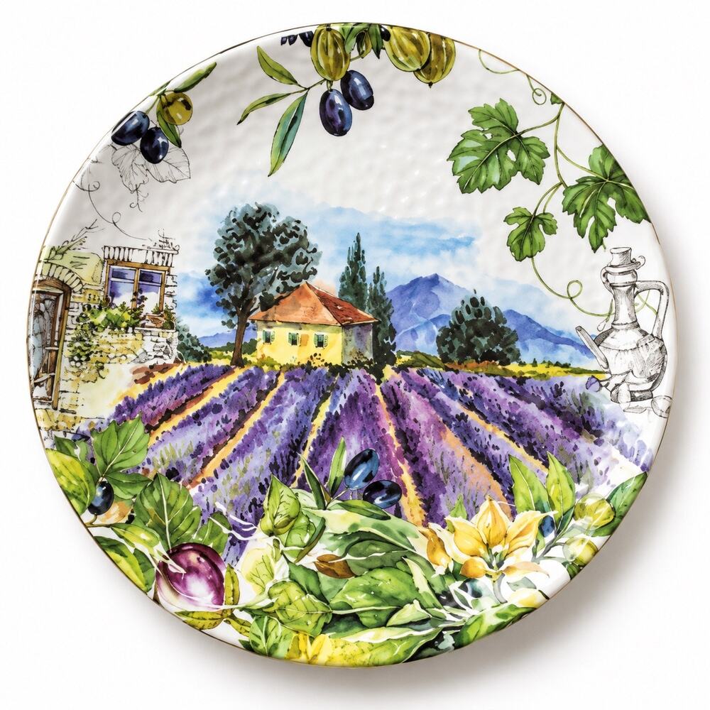 18" Michel Design Works Campagna Melamine Round Serving Platter